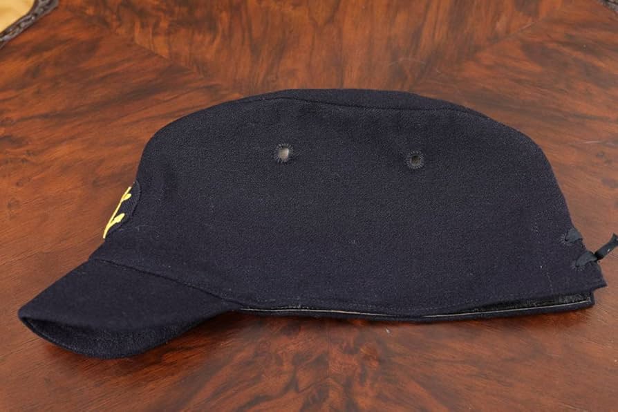 ○帝国海軍陸戦隊被服 黒色戦闘帽（昭12制）一号未使用[○]日本